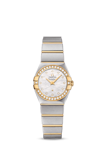 Omega Constellation Quartz 24 Brushed Stainless Steel / Yellow Gold / Diamond / Wavy MOP